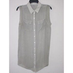 Joie Women's Sleeveless Silk Button Down Tunic Striped Blouse Size X Small B2-08